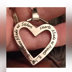 Stainless Steel Sisters Pendant Necklace NWOT